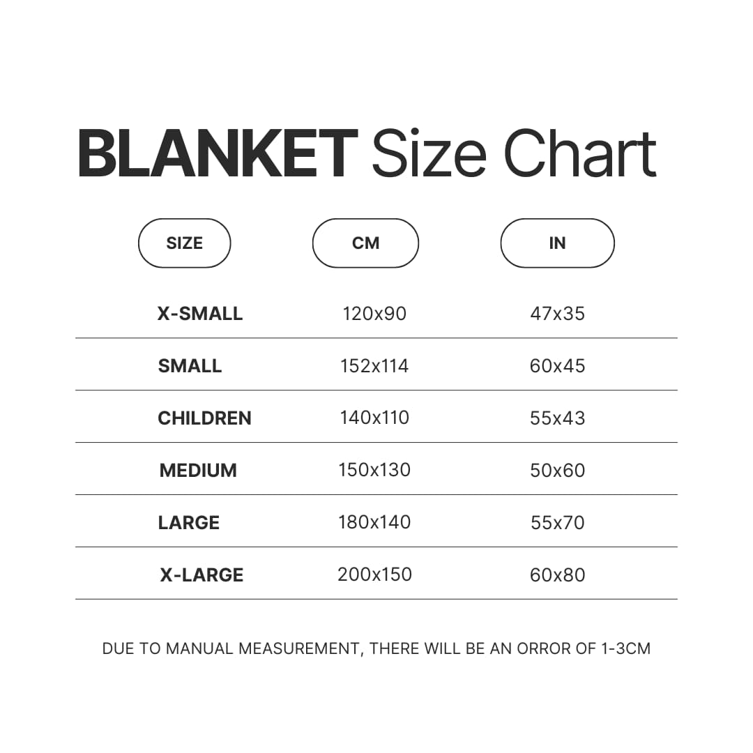 Blanket Size Chart - Sturniolo Triplets Store